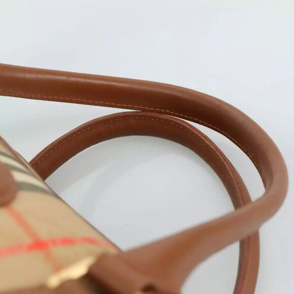 Burberrys Nova Check Hand Bag Canvas Beige Auth - Picture 8 of 16